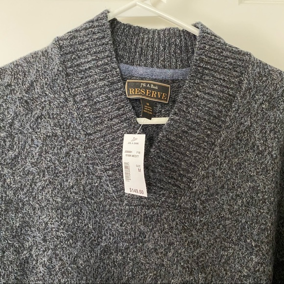 NWT! Men’s Jos.A.Bank Dark Gray Knit Sweater - Picture 3 of 3